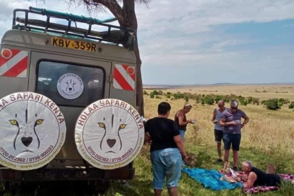 masai-mara-lunch-picnic-holaa-safari-landcruiser-jeep